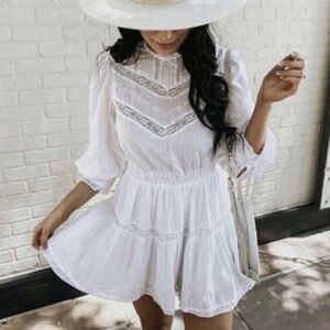 LoveShackFancy x target Talulah Pintuck Yoke Dress white size XS cotton